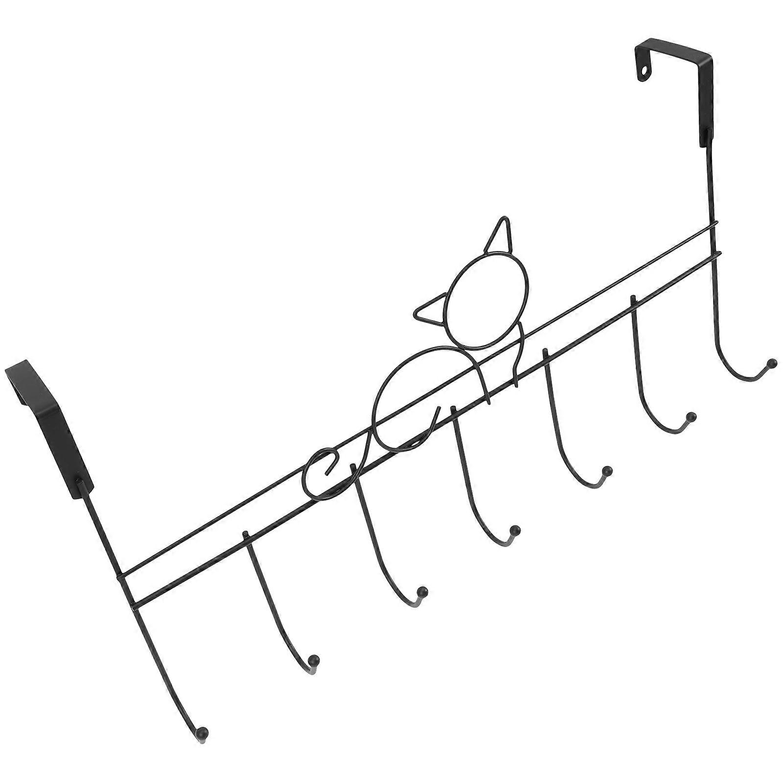 Black Cat Design Over The Door Hook for Hanging 4Pcs Towel Hanger