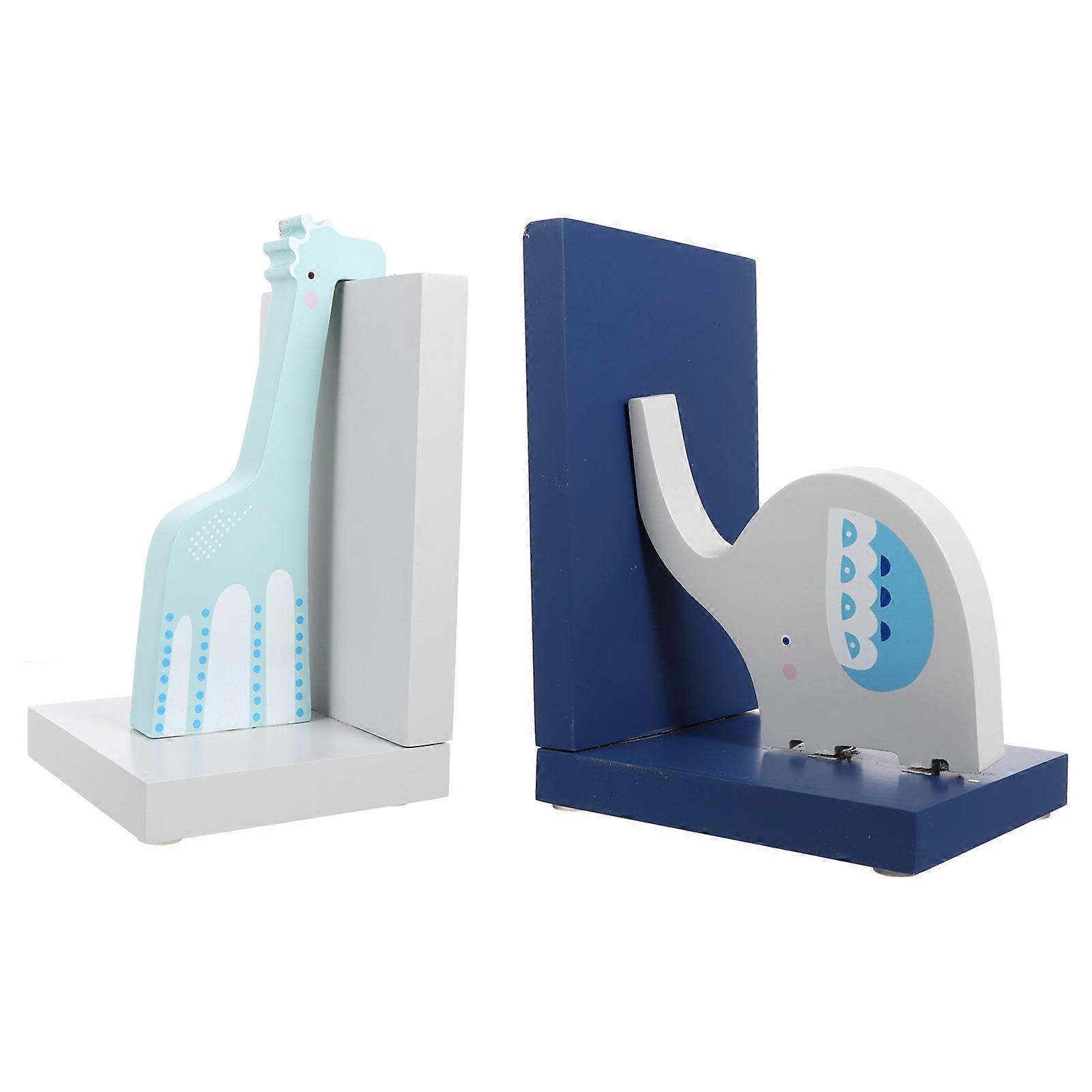 Decorative Bookends Creative Cartoon Animal Book Holders For Users Who Need Book Organization In Sky-Blue Color For Office Use 1 Pair