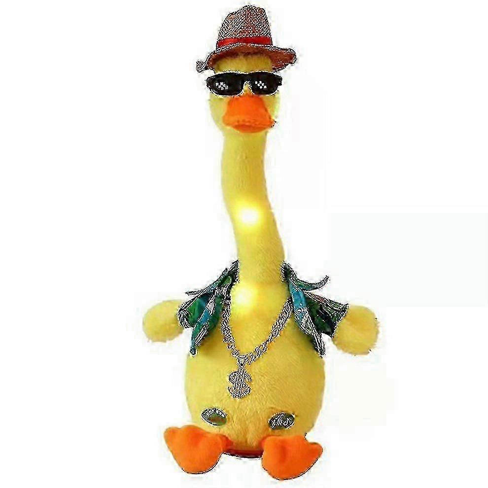 Dancing Singing Duck Plush Interactive Toy Recording Lighting Stuffed Toys With 120 Songsc