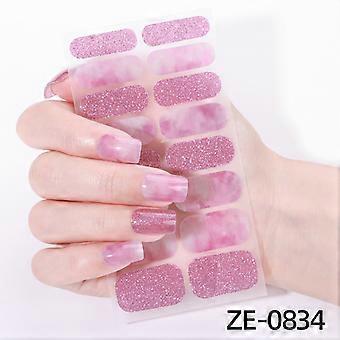 Nail Polish Film Nail Stickers, 16 Fingers DIY French Style Gradient, with Nail File