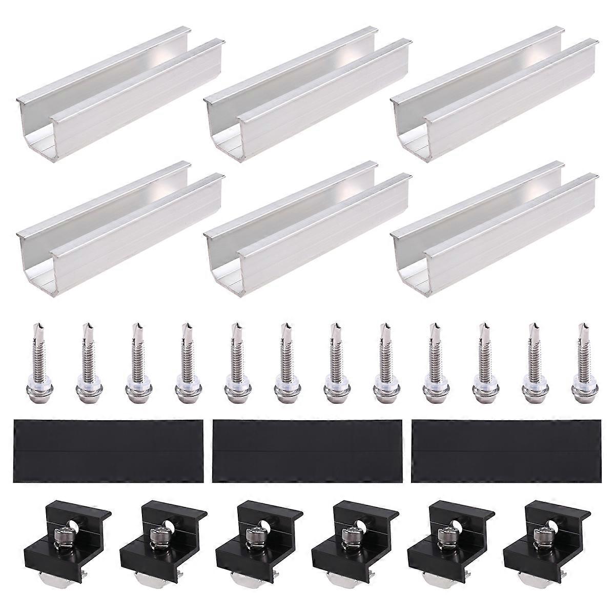 12pcs Solar Panel Bracket Aluminum PV Rail Fastening Module