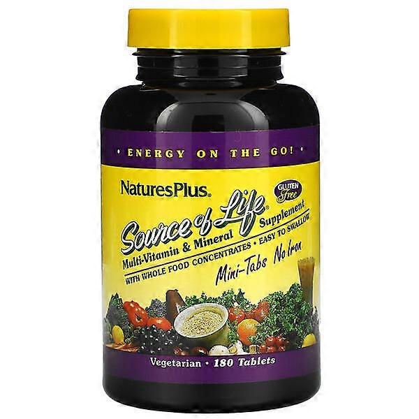 NaturesPlus, Source of Life, Multi-Vitamin & Mineral Supplement, No Iron, 180 Tablets