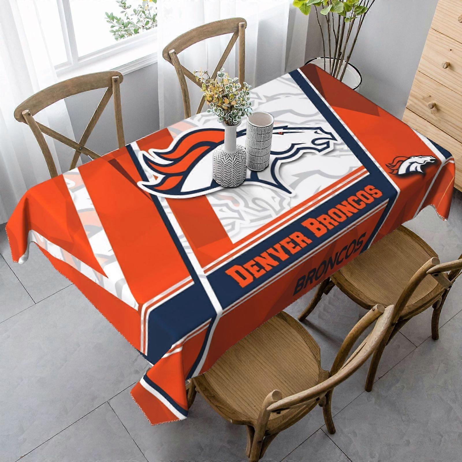 Broncos Rectangular Tablecloth, Compatible with Outdoor Picnic, Fall, Christmas, Thanksgiving, Reusable, Washable, Wrinkle Resistant for Wedding,
