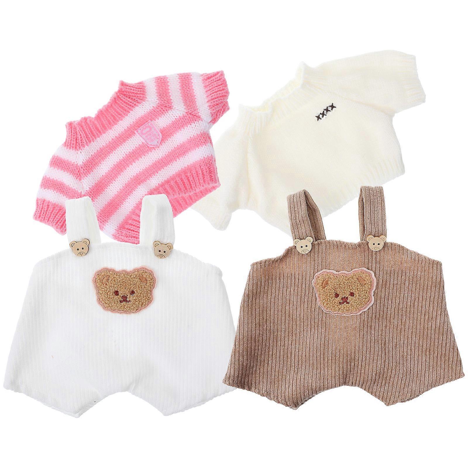 Doll Clothes for Small Bear Plush Outfit with Sweater and Pants 2Sets