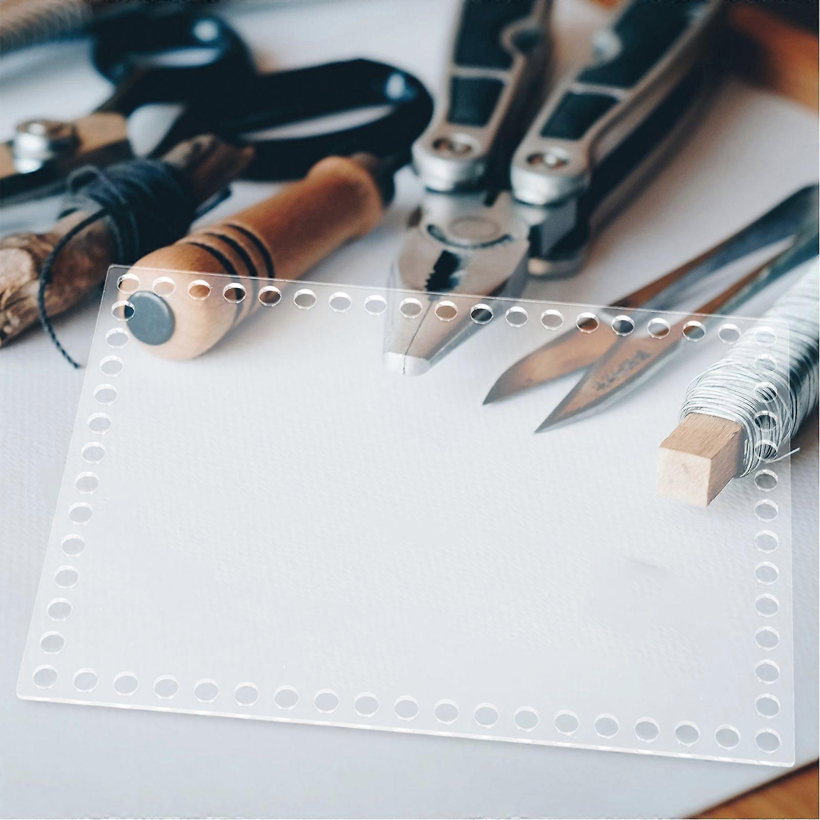 3pcs Acrylic Crochet Base: Bag Bottom for DIY Handcrafts Transparent Weaving Board for Purse Bottoms Clear Sheets for Knitting