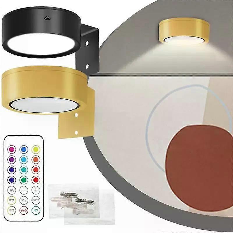 2pcs Battery Operated Picture Light 13 Color Spotlight No Installation Magnetic Led Painting Light With Remote Dimmable