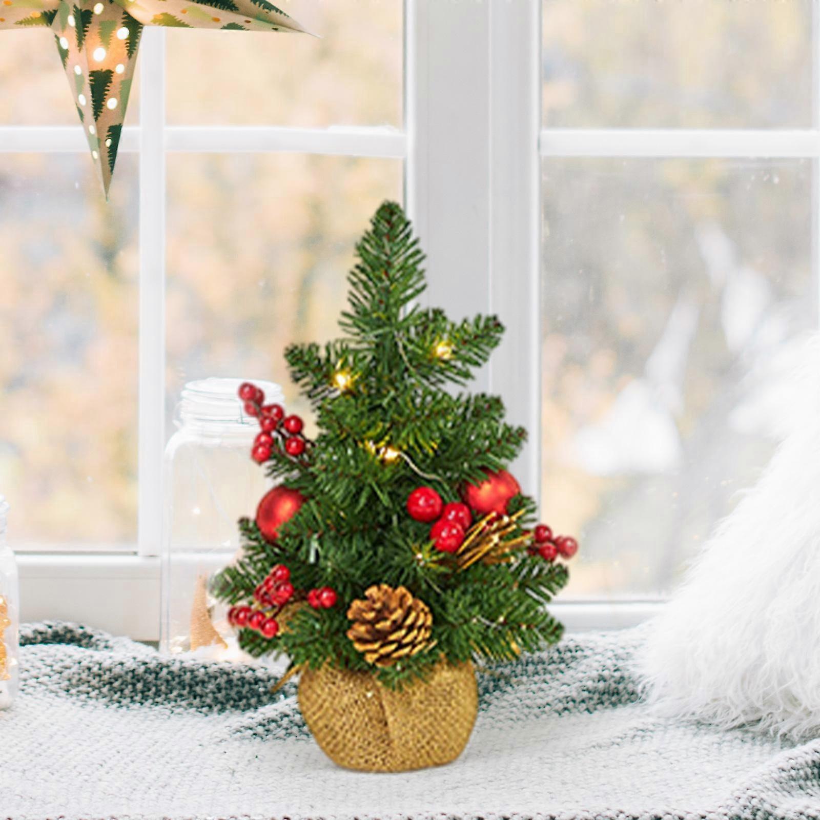 Small Artificial Christmas Tree with Lights Lighted Tabletop Christmas Tree Home