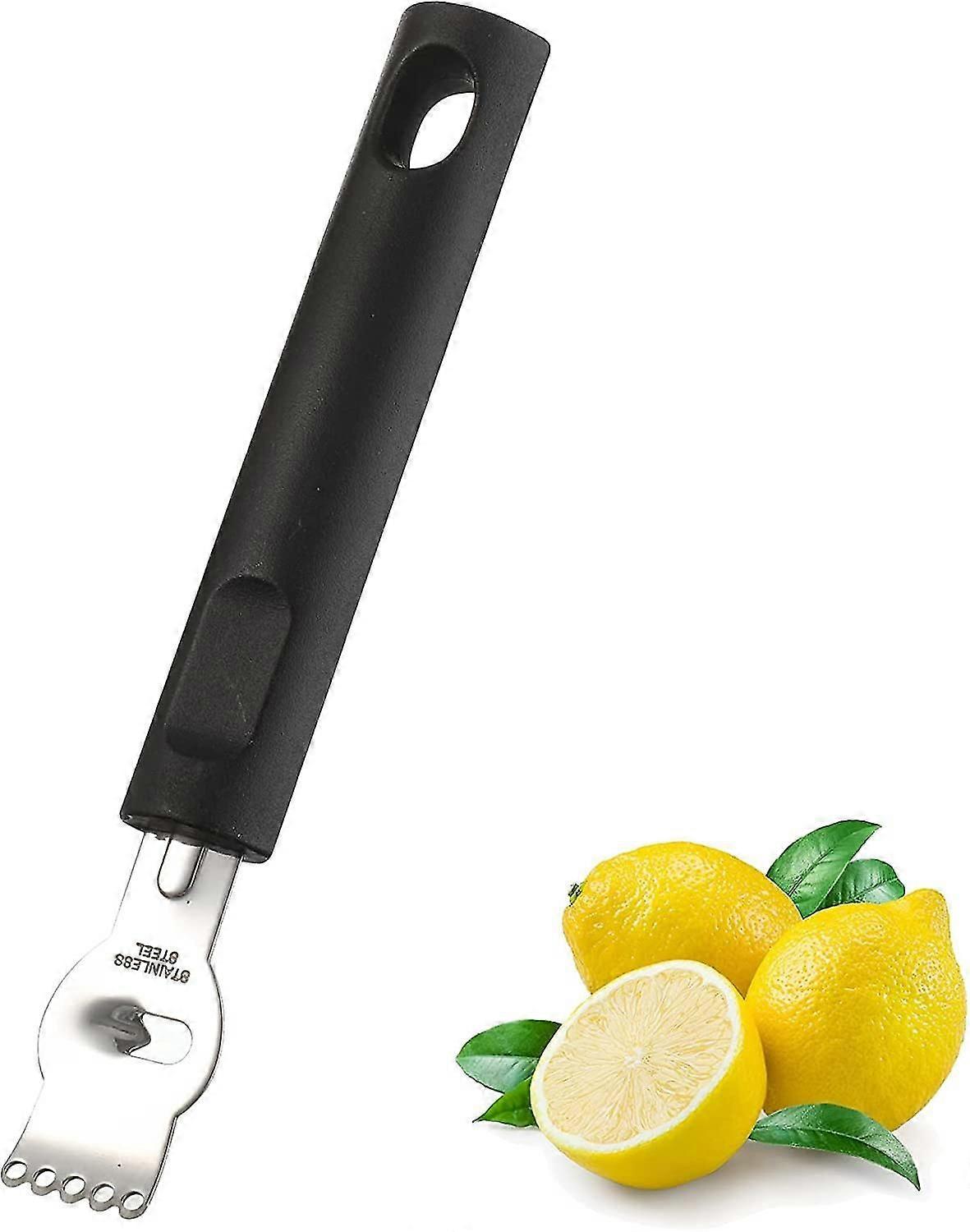 Zitronenschale, Professioneller Zitronenzester mit Zimtmesser Edelstahl Zitronenscheibe für Cocktail