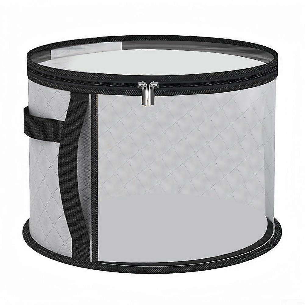 Hat Storage Bucket With Reinforced Handle Foldable Design Gray For Hats And Accessories