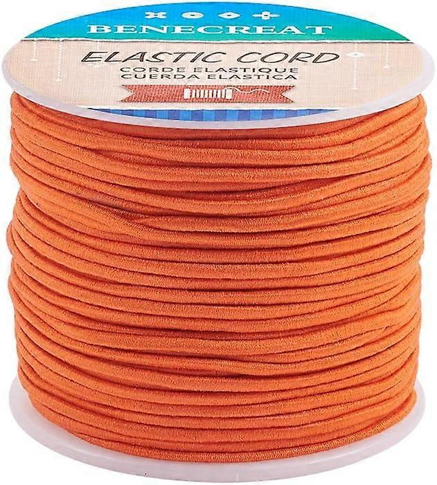 2mm 55 Yards Elastic Cord Beading Stretch Thread Fabric Crafting Cord for Jewelry Craft Making (DarkOrange)