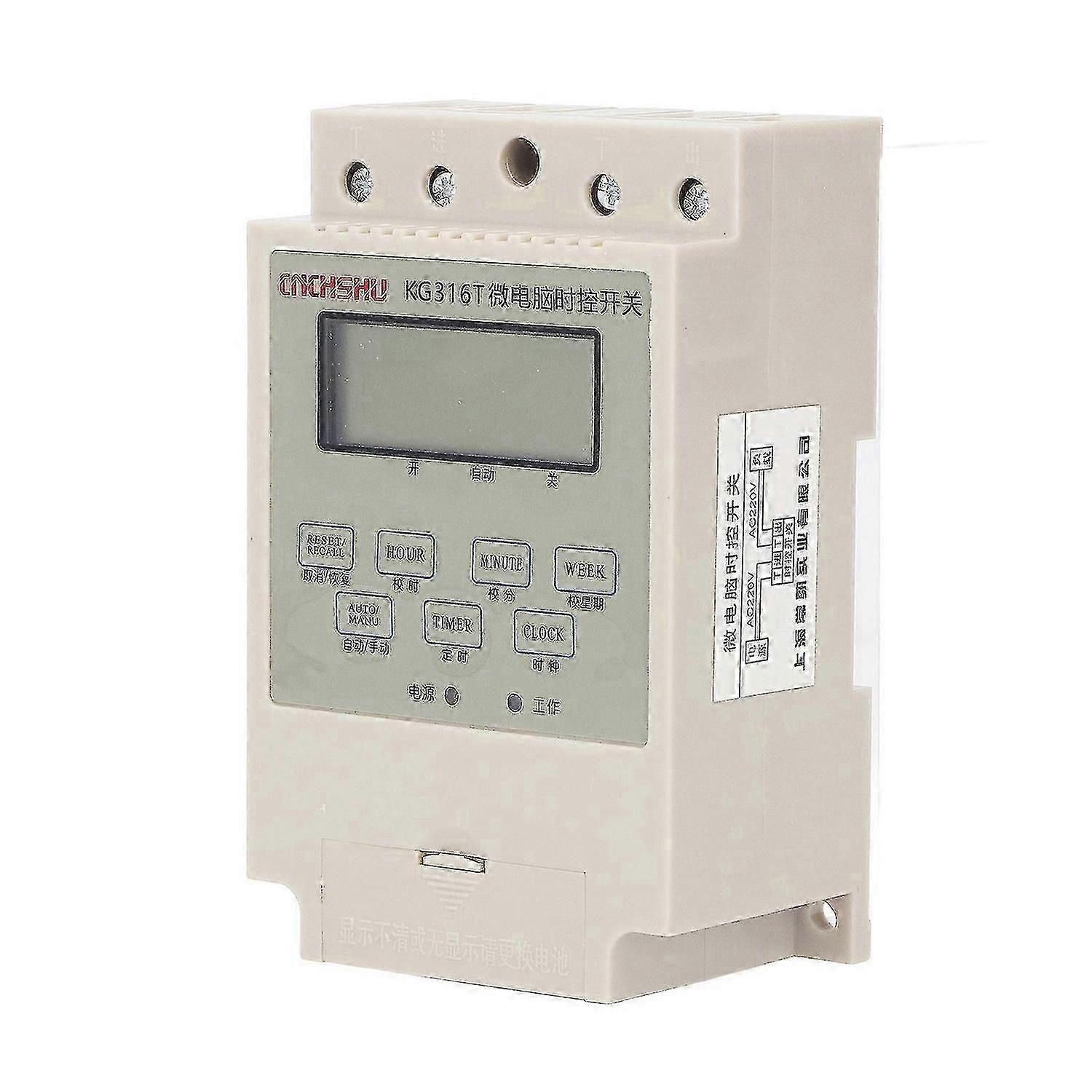 Microcomputer Time Control Switch Digital Electronic Timer Switch with Capacitor Rail Mounting 220V 25A