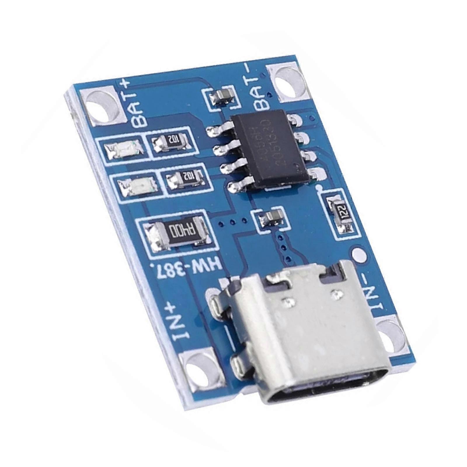 TP4056 5V 1A Charging Module for 18650 Battery with Microed USB Port and Compatible USB2.0 Multicolor