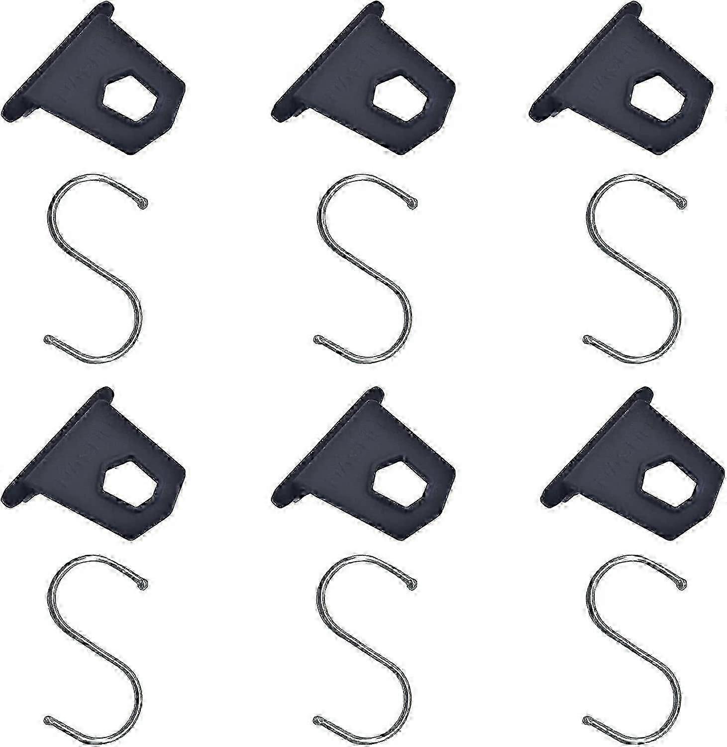 Camping Awning Hooks, RV Awning Hooks, Awning Accessory Hooks, 6 Pairs S-Hooks with Perforated Hook, for Motorhome, Caravan, Camping