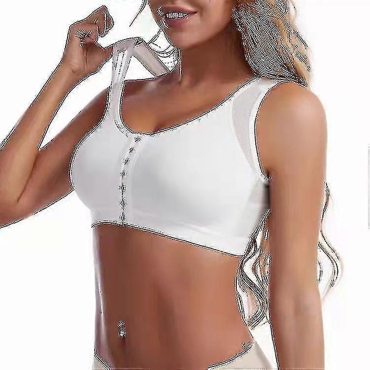 Women Post Surgical Bra Breathable Front Zip Compression Support Bras