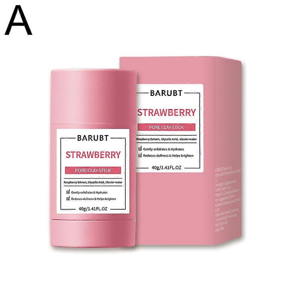 Strawberry Sea Grape Solid Mud Mask 40g Deep Cleansing Pore Minimizer Hydrating Brightening Facial Treatment Portable Mini Size Pink Blue