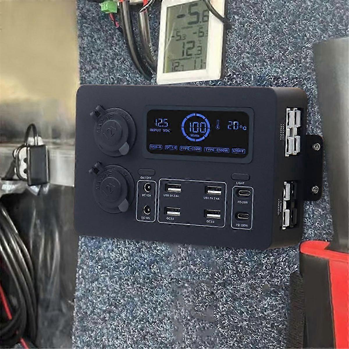 unique Portable Control Hub with LED Lights Adapter Mini Power Box with LED Lights 100W for RVs,Boats Display Power Box 12V B