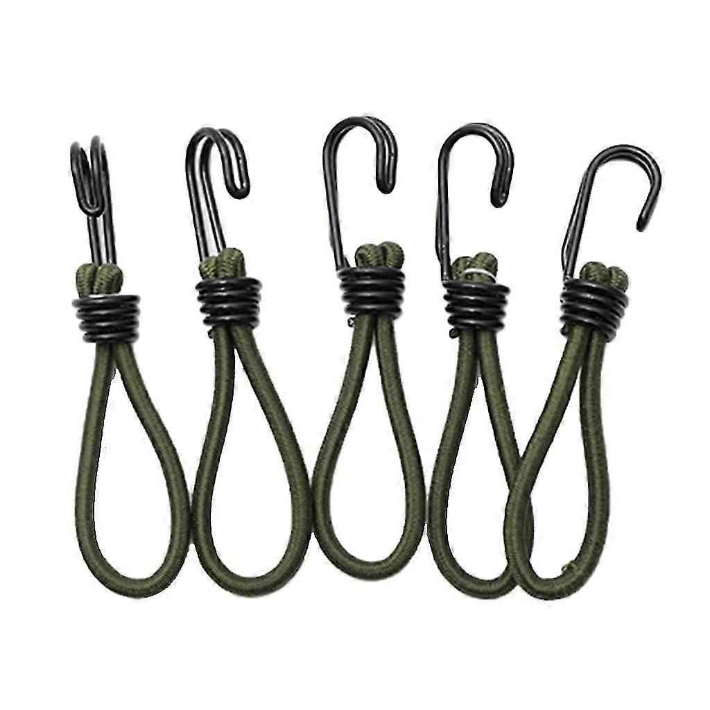 5 Pcs Elastic Tent Ropes Buckle Ground Nail Strap Camping Canopy Fixed Hook Cord