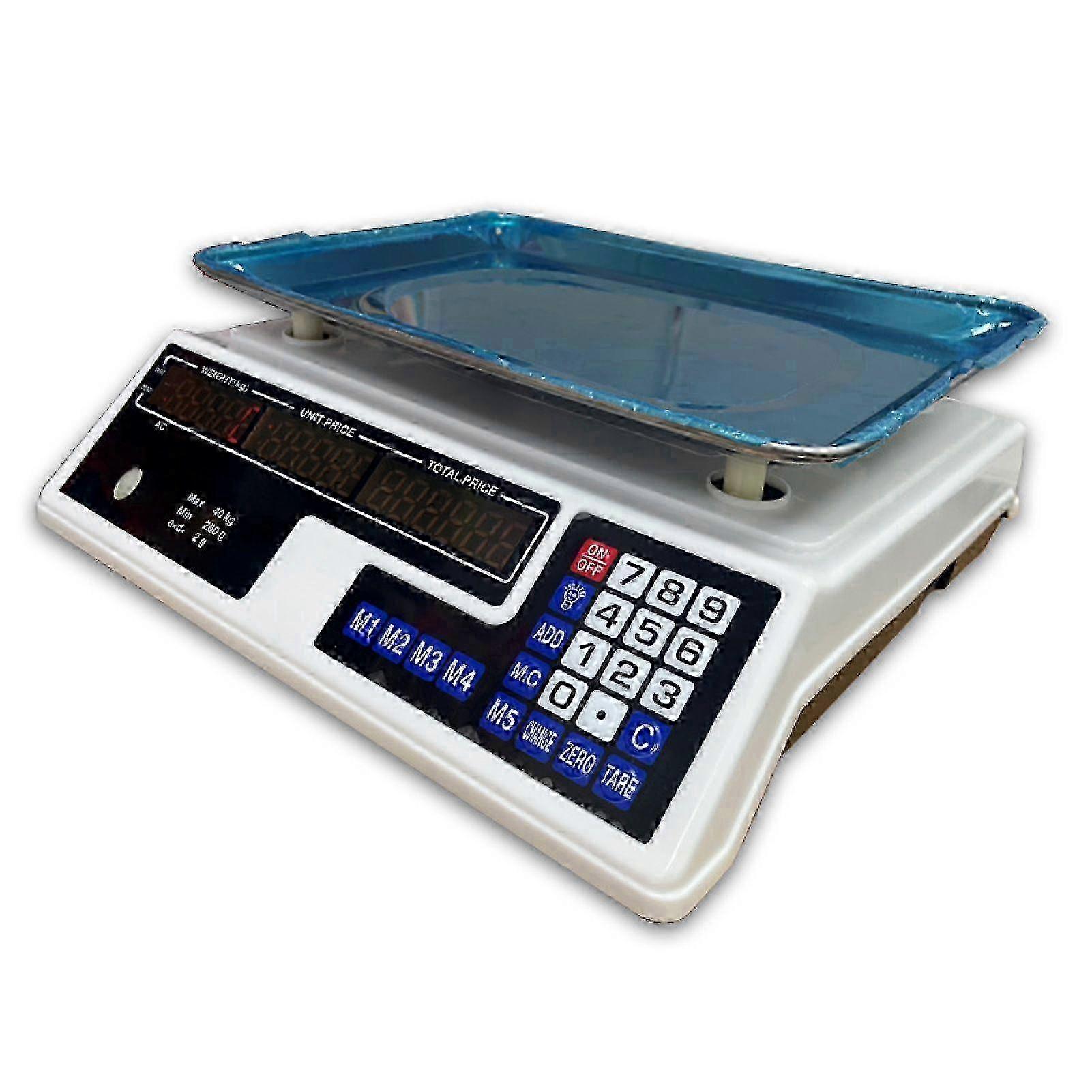 40kg Commercial Digital Scale High Precision Rechargeable LCD Display with Keys Electronic Scale 40kg Price Counting Scale Dual Screen Electroni