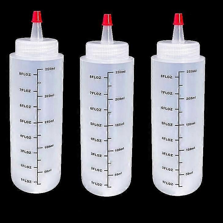 4pcs 8 Oz Squeeze Bottles, Plastic,clear,plastic Pointed Jam Bottle