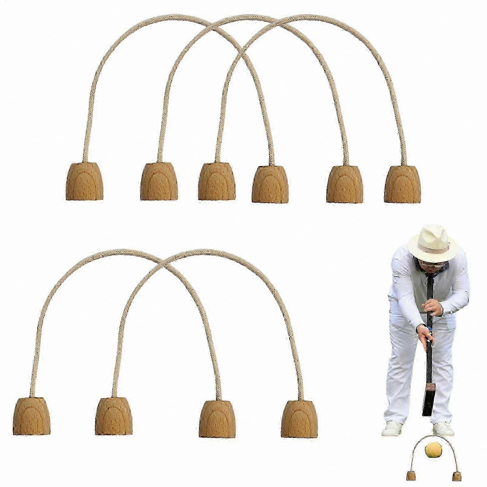 5pcs Adjustable Cotton Rope Croquet Wickets Set for Competition