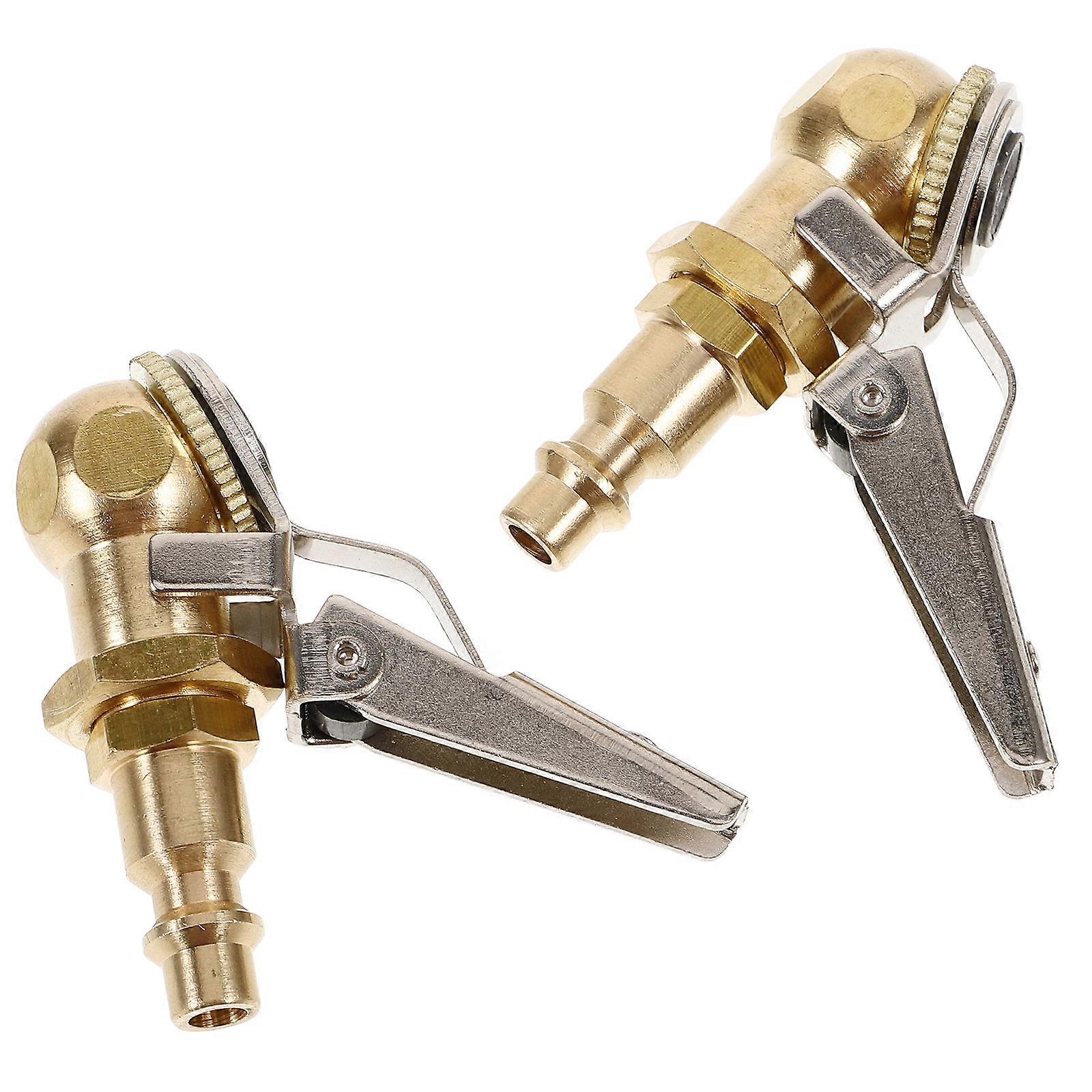 Locking Air Chuck Tire Inflator Brass Quick Connect Chuck 2Pcs for Vehicles