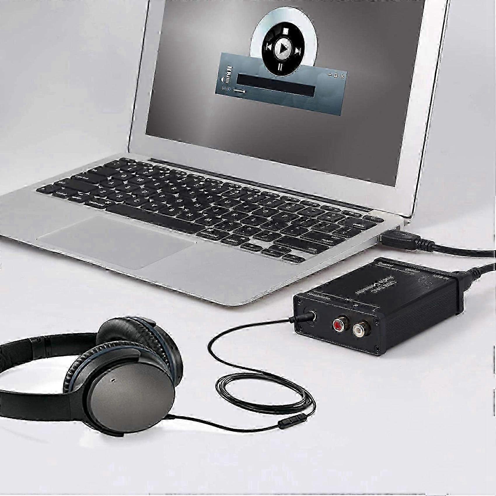 USB to SPDIF Coaxial RCA & 3.5mm Jack Audio Converter - Compatible with Windows & Mac for Sound Output