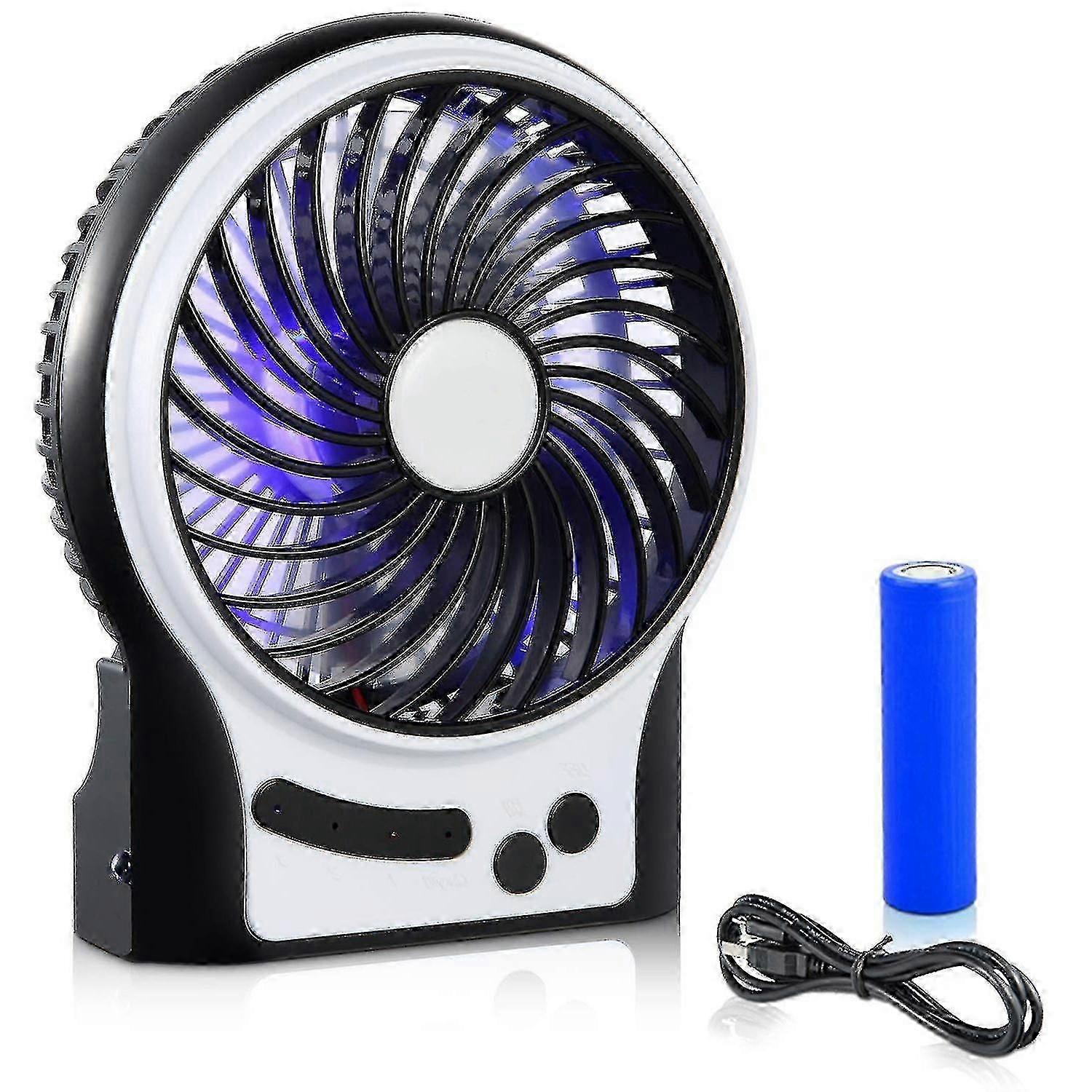 Usb Mini Desk Fan With Rechargeble Battery, 3 Speed Adjustable