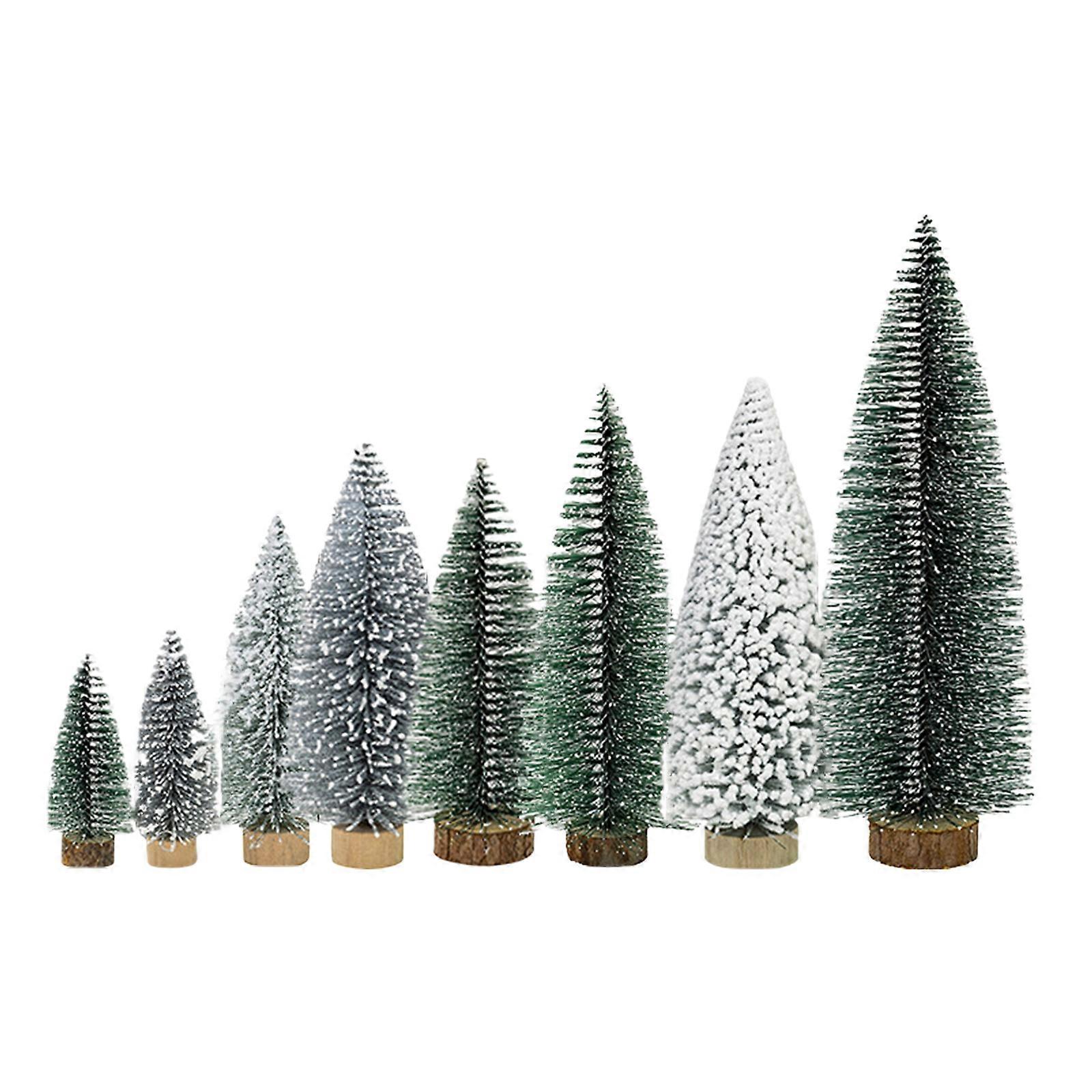 Multiple Size Oaken Fashion Christmass Tree Decorations 8Pcs Dense Holiday Centerpieces Easy Assembly Home Store Display Multicolor