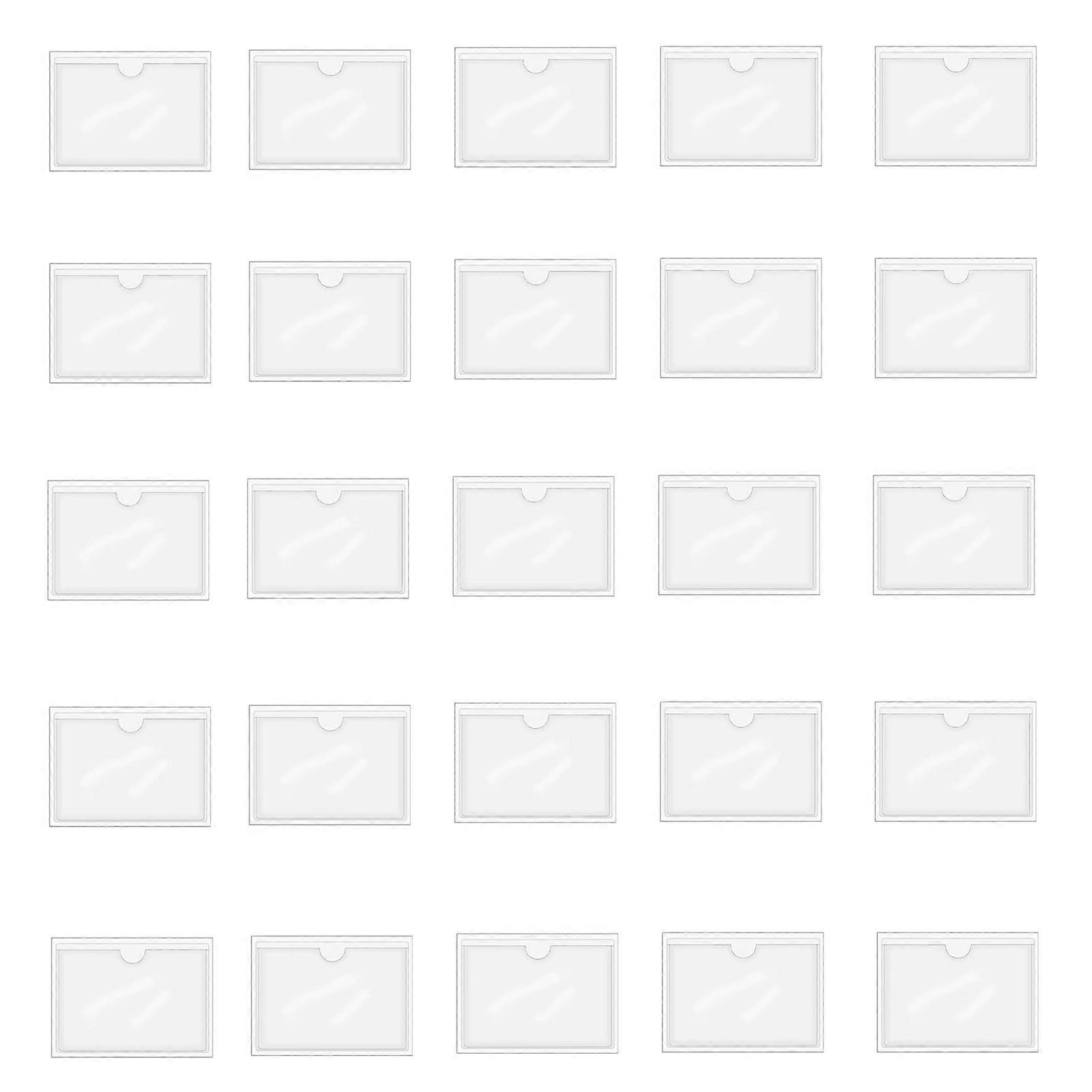 20Pcs Reusable Index Card Holders Label Pockets Stick Waterproof PVC Sleeves for Book Organization Multicolor