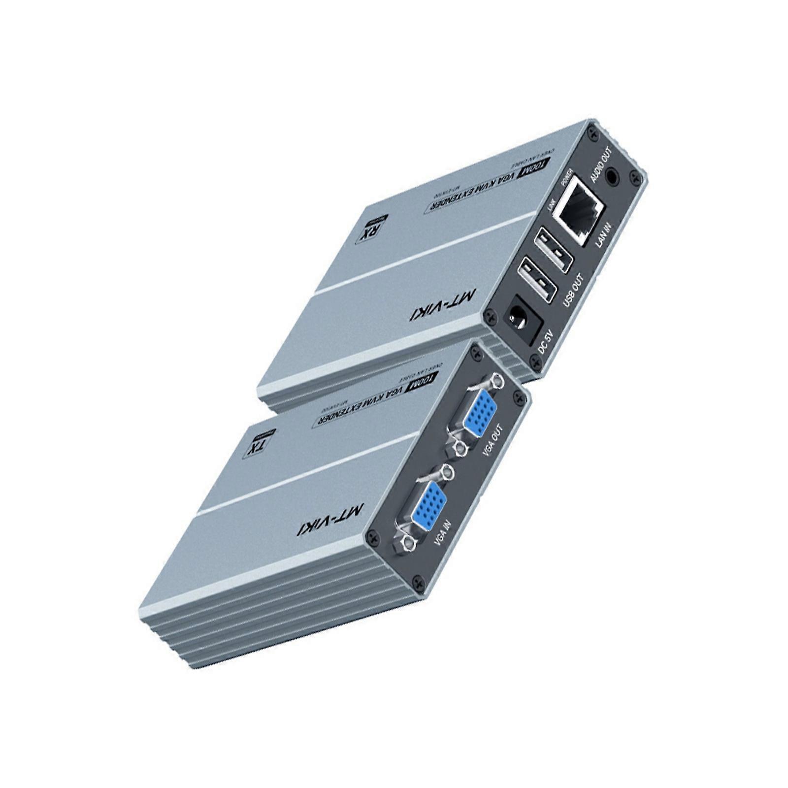 VGA KVM Lengthener Up To 100 Centimeters Distance Full 1920x1080@60Hz Resolution Metal Housing For Stable Indication Transmission Multicolor