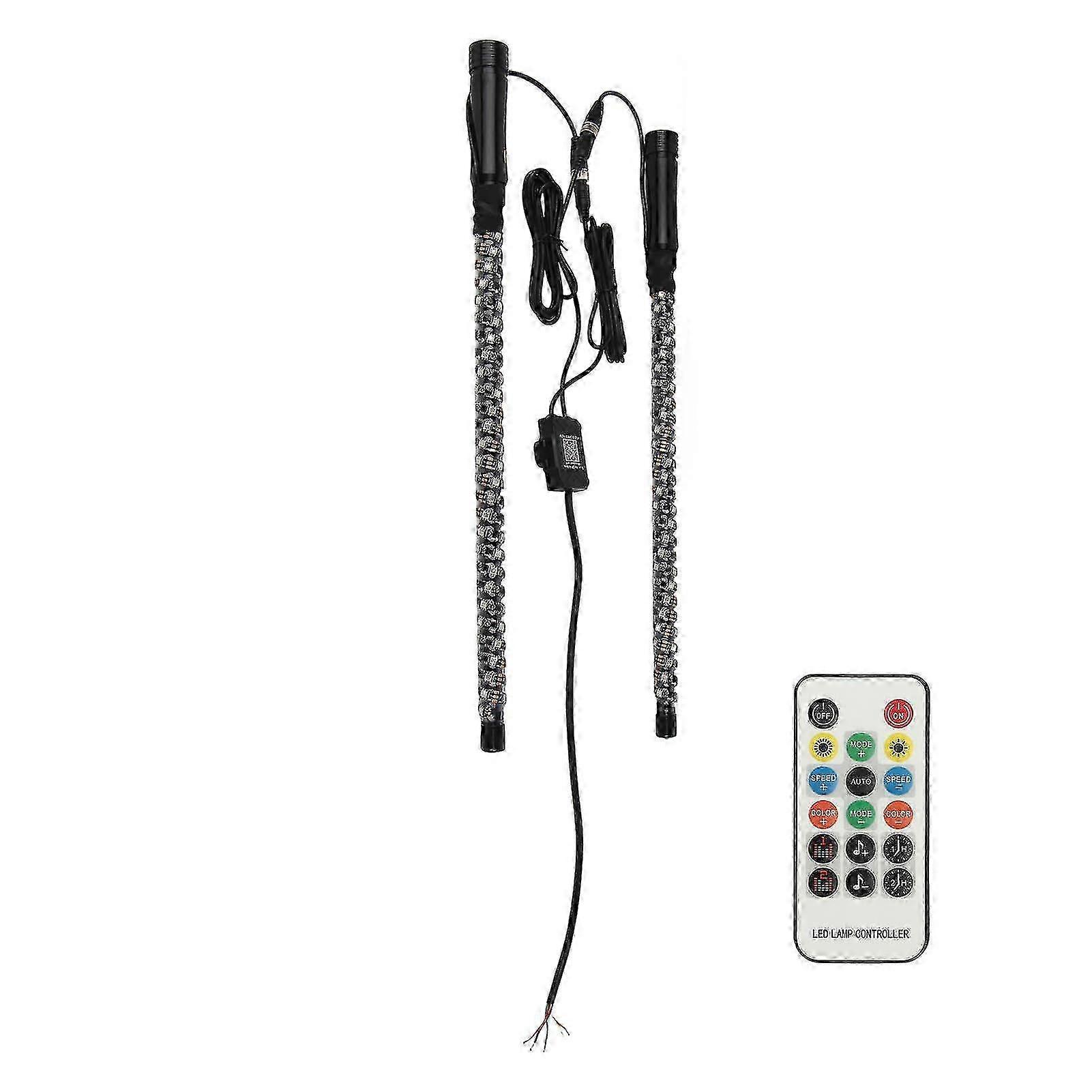 w APP-Controlled RGB LED Whip Light with Flag: 300 Patterns, 366 Modes, 12V for UTV, ATV, Off Road Vehicle & Boat