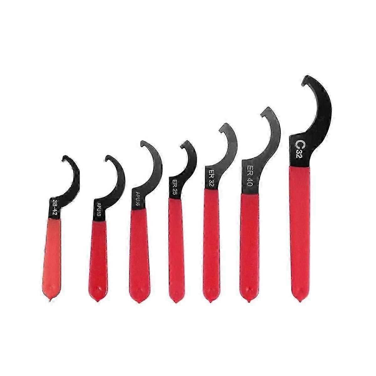 Coilover Wrench Spanner, 7pcs Non- Spanner Wrench Set, Professional Universal Rubber Handle Wrench