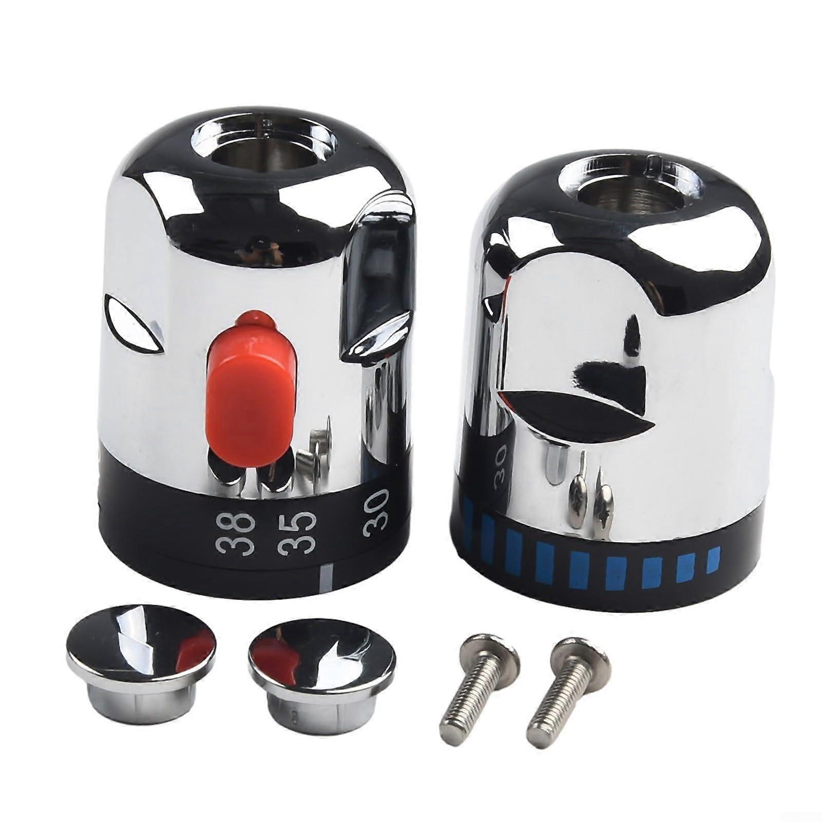 Thermostatic Shower Mixer Tap Handles Set of 2, ABS Chrome Replacement Levers for Bath and Bar Valves