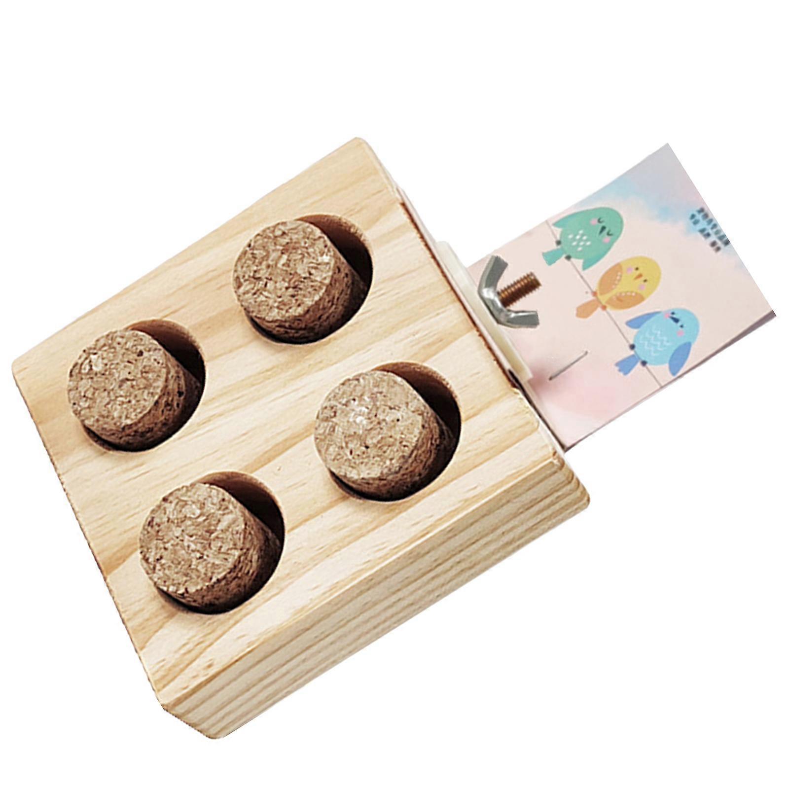 Jouet d'alimentation pour perroquets en bois, support de jeu interactif pour oiseaux, multicolore