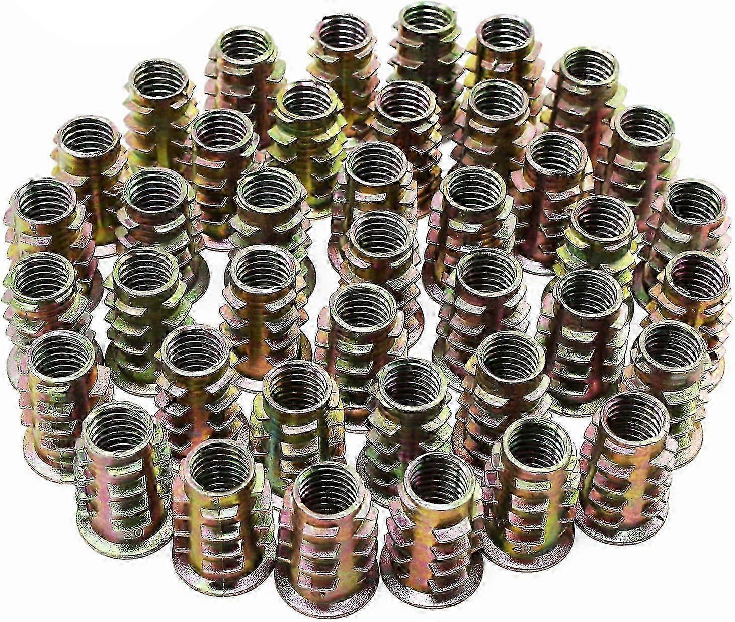 e 50 Pieces M8 Wood Threaded Insert Nut Inserts Screw Socket Sleeves Threaded Insert Nuts for Wooden Furniture