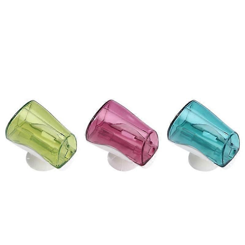 Suction Cup Toothbrush Holder 3-Piece Set No Drilling Installation Secure Mount Keeps Brushes Clean And Tidy