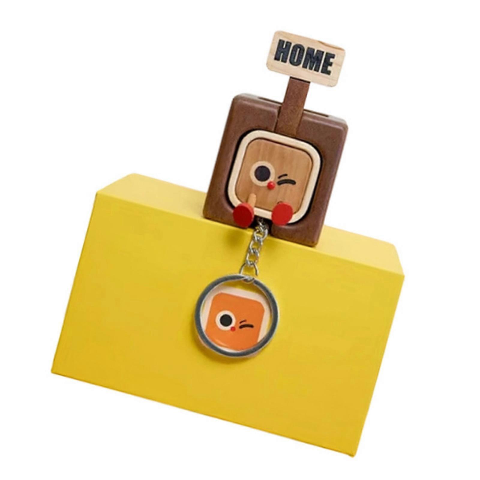 Handcrafted Wooden Keychain Optional Expressions Enhances Home Decoration And Unique Gift Option Multicolor