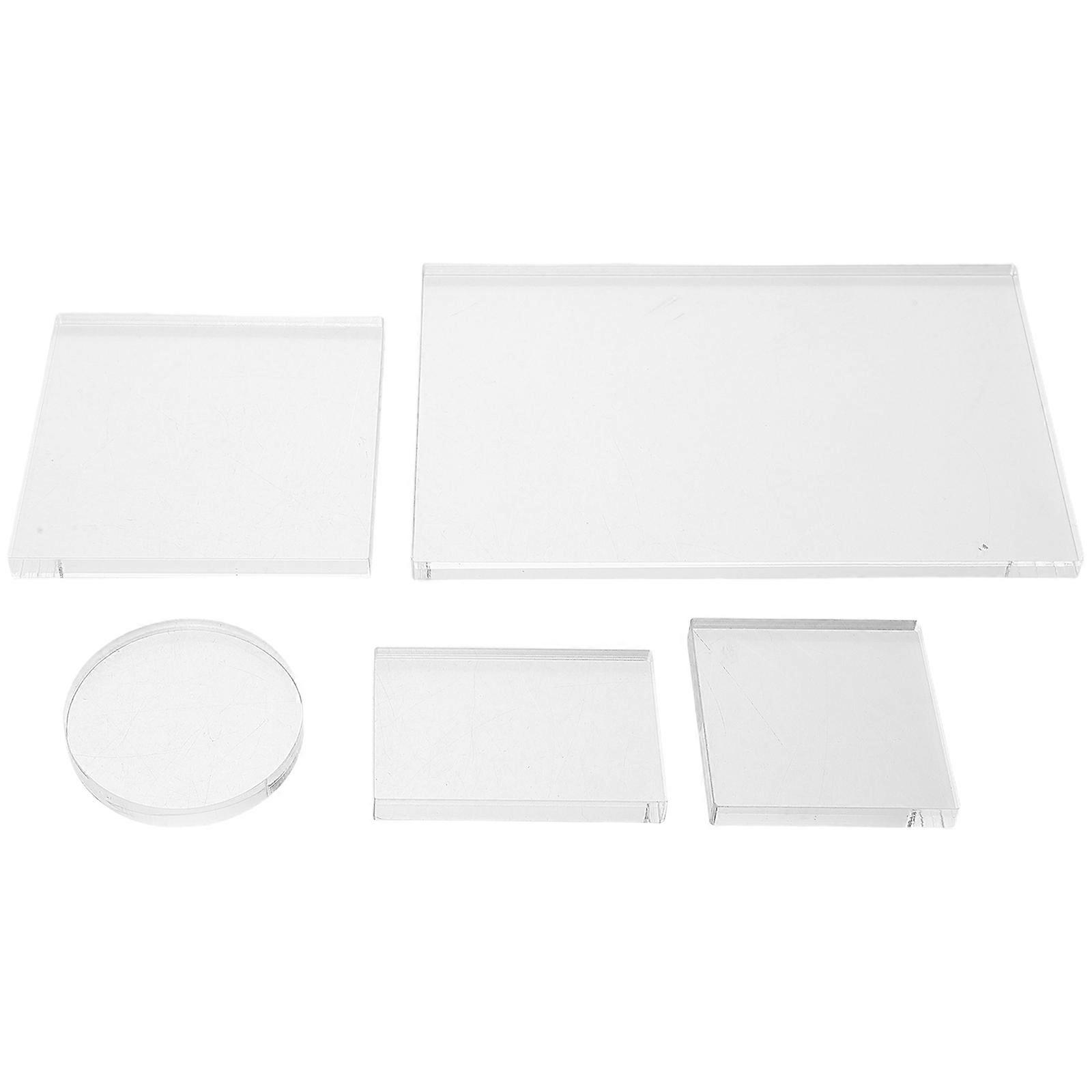 Transparent Acrylic Stamp Blocks for DIY Crafting 5Pcs Stable Tools