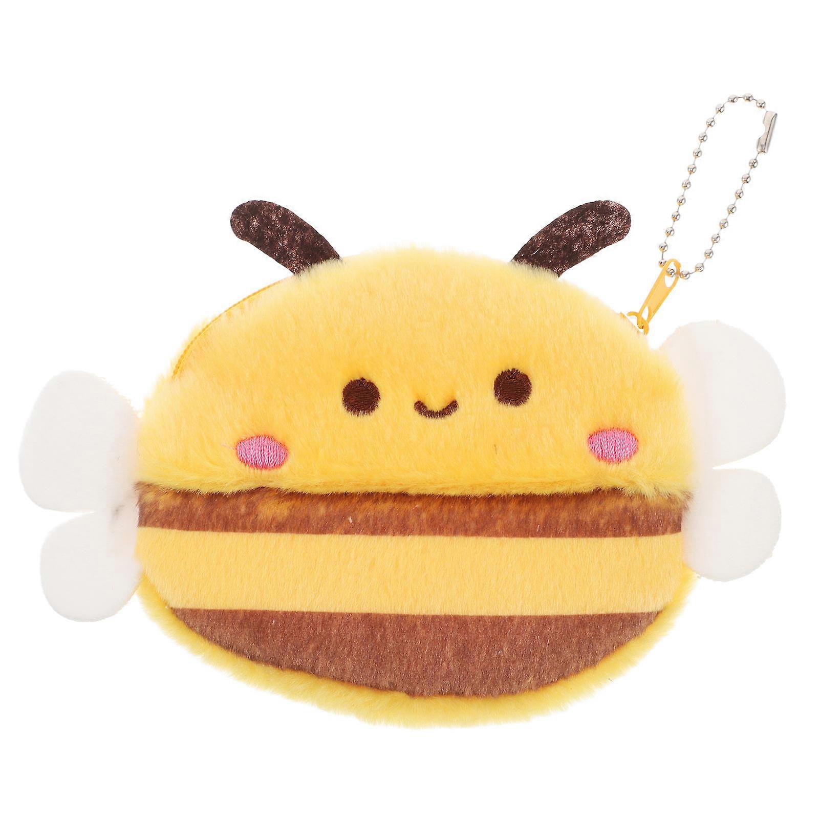 Fuzzy Purse for Storage Plush Mini Animal Keychain Wallet