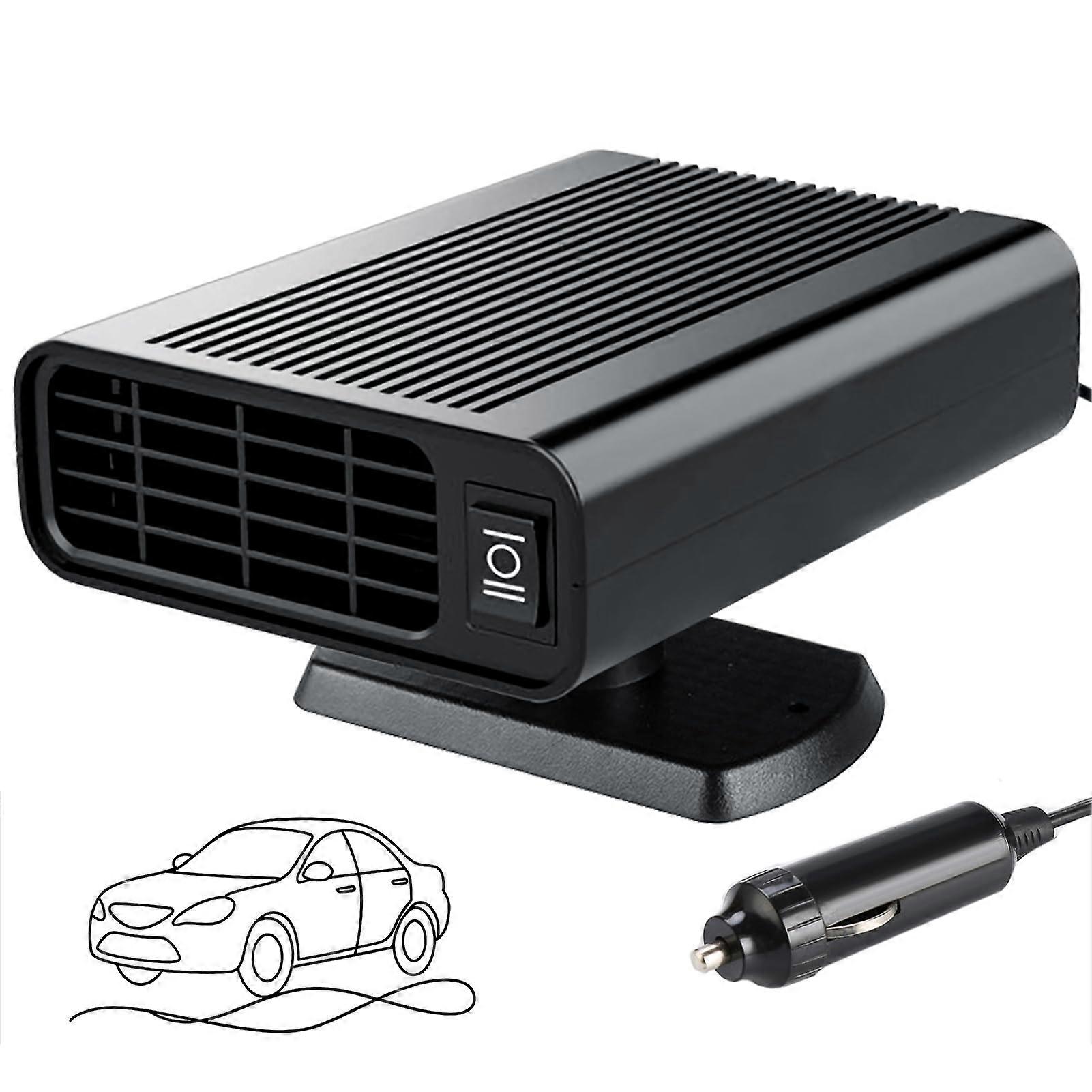 12V Portable Car Heater and Cooler, 2 in 1 Quick Heating Defroster with 360° Rotation for Winter and Summer