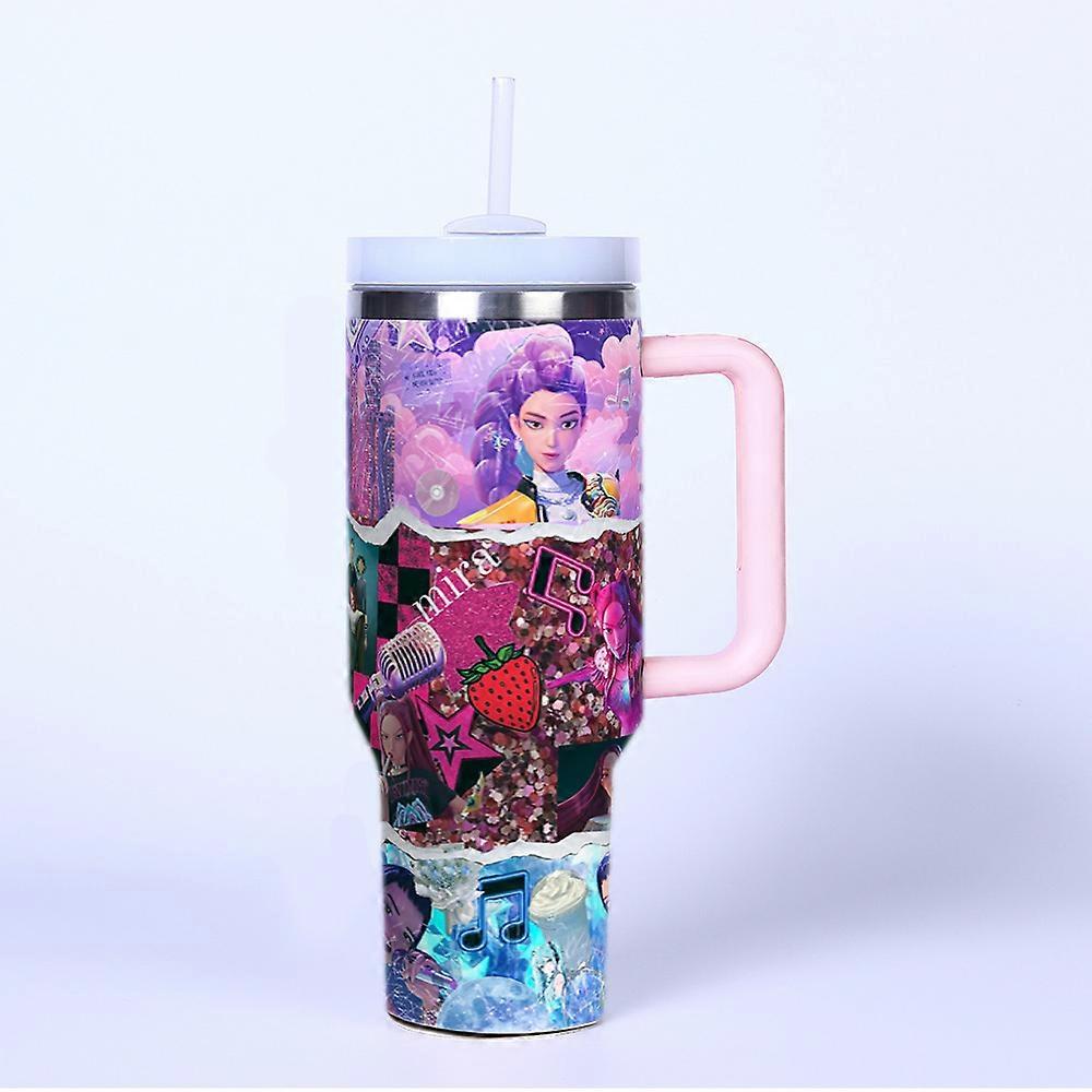 K-pop Demon Hunters Themed Custom Print Insulated Straw Cup