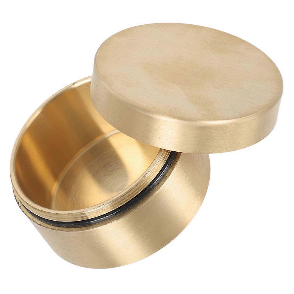 Copper Round Container for Storage with Golden Sealed Feature