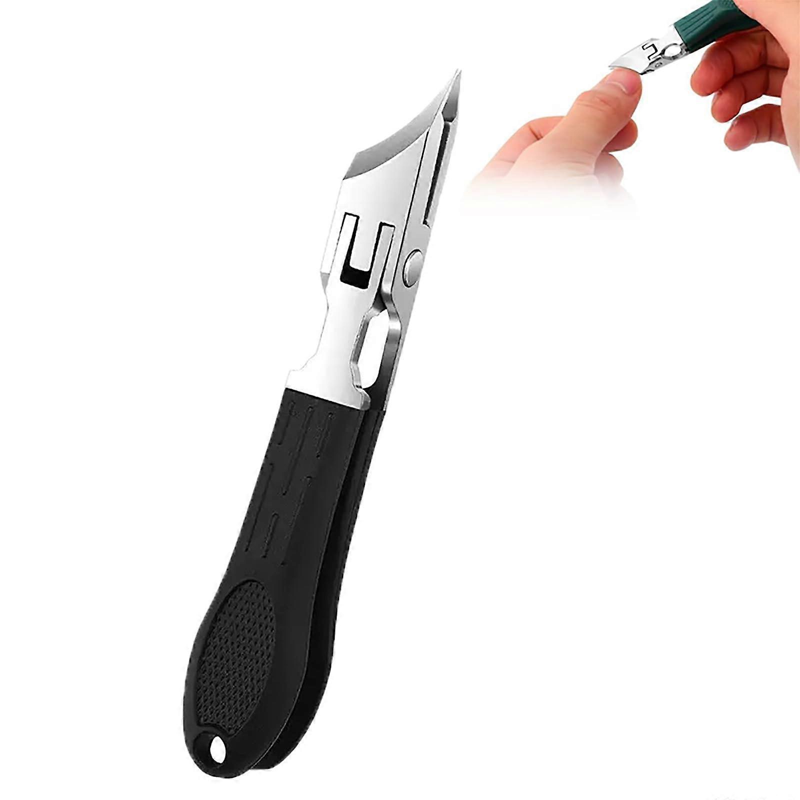 Nail Clipper with Wide Jaw for Thick Nails, Splashproof Bevel Edge Trimmer for Fingernails and Toenails