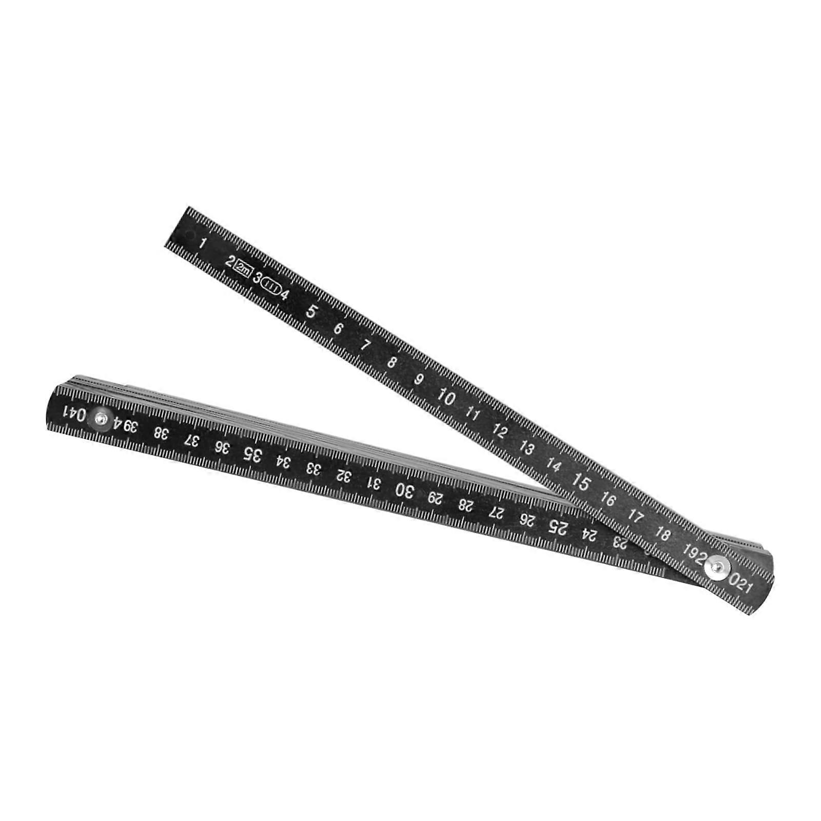 2 Meter Black Folding Ruler with Metal Rivets for Precise Measurement and Professional Use