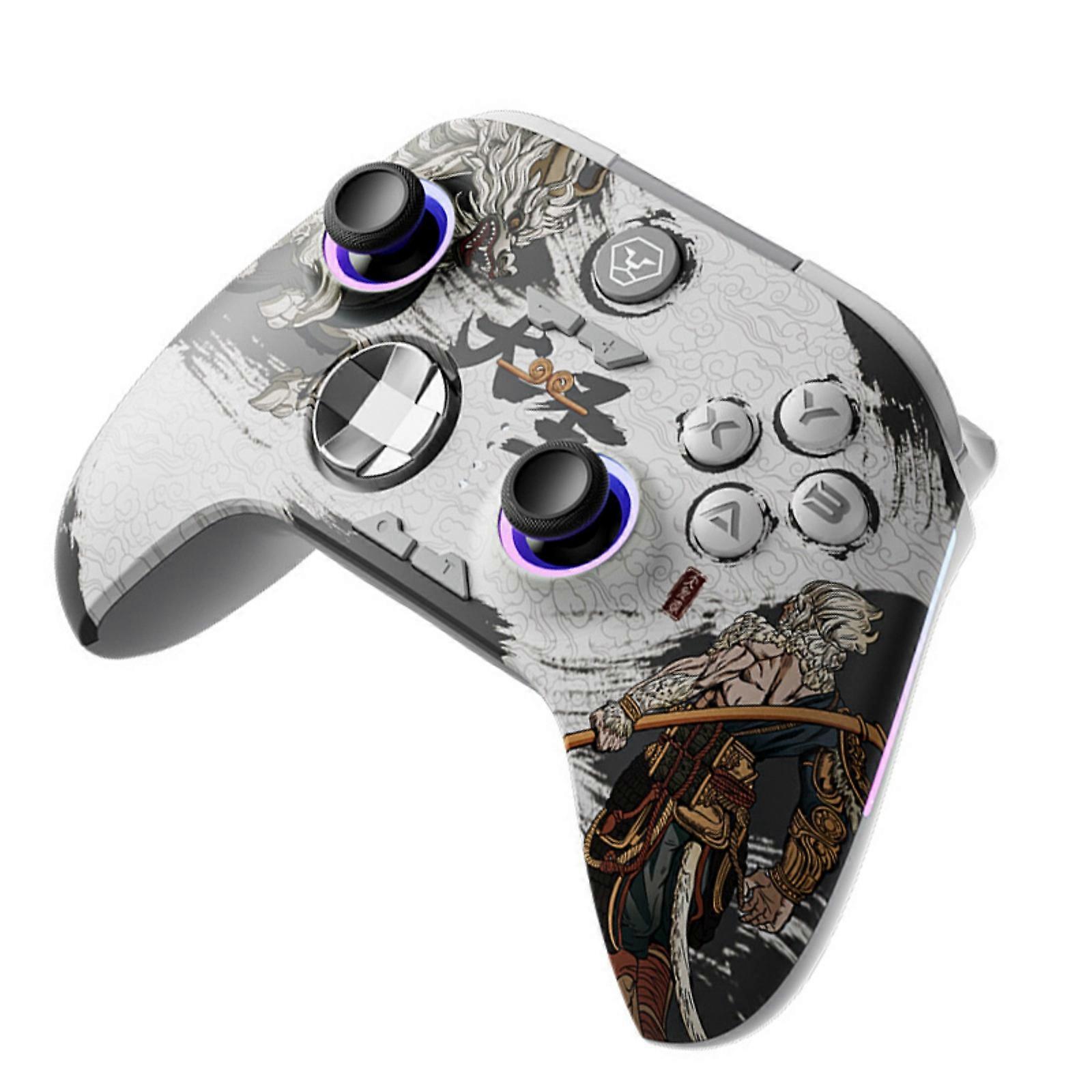 Printed Monkey Pattern Wireless Gamepad with Light Hall Effect Triggers Joysticks Gaming Controller Multicolor