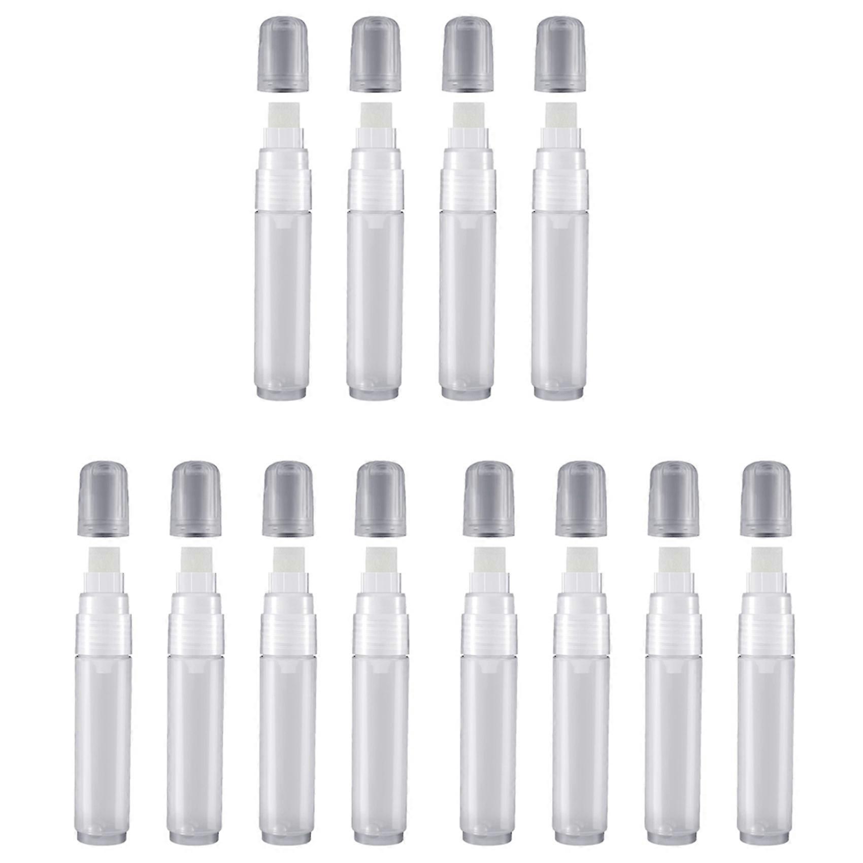 12 Pack Paint Pens 15 mm Empty Acrylic Permanent Marker Clear White Marker Pen Fine Point Empty Refillable Markers
