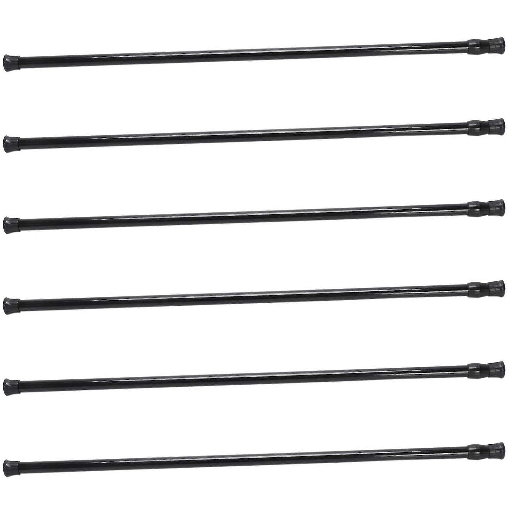 6X Extendable Telescopic Spring Loaded Net Voile Tension Curtain Rail Pole Rods,70-120cm,Black