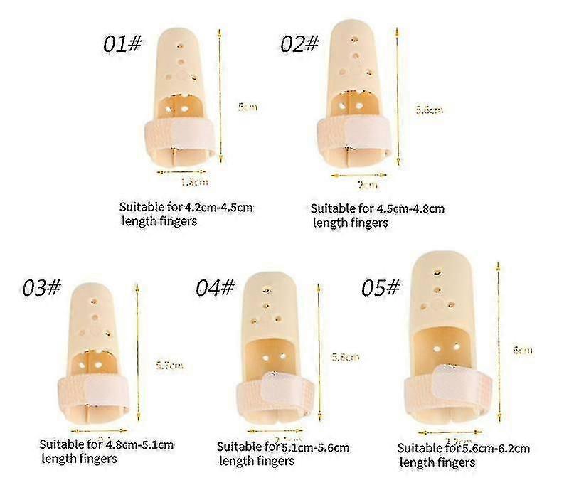5pcs/set Correction And Fixed Finger Cots Plastic Finger Support Thumb Injury Splint Finger Splint M