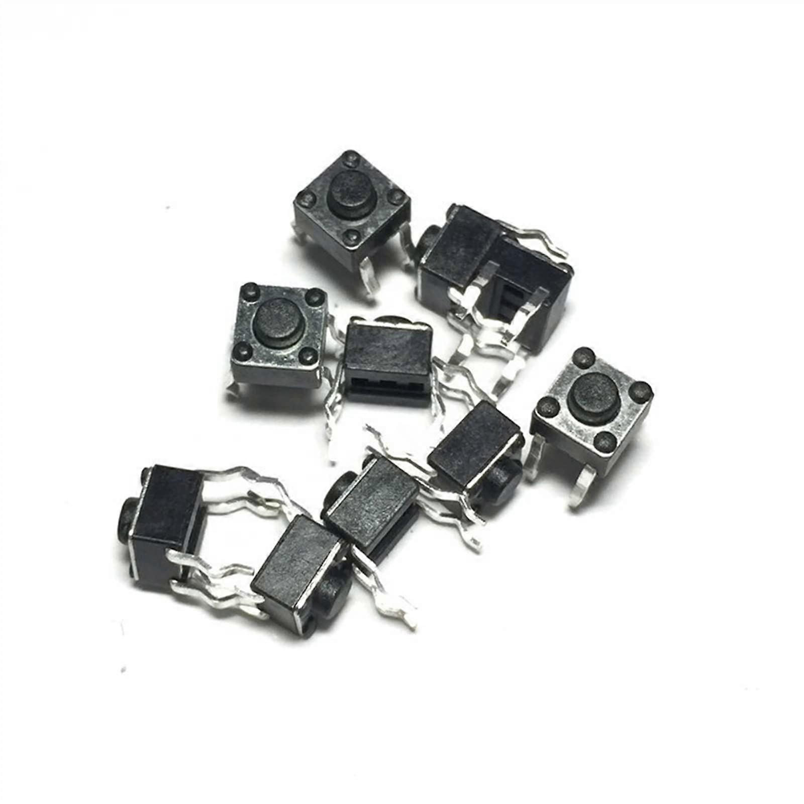 Electromagnetic Switch Power Switch Button 100pcs 6x6x4.3mm Momentary Tactile Micro Switch 4 Pin DIP Silver Keys