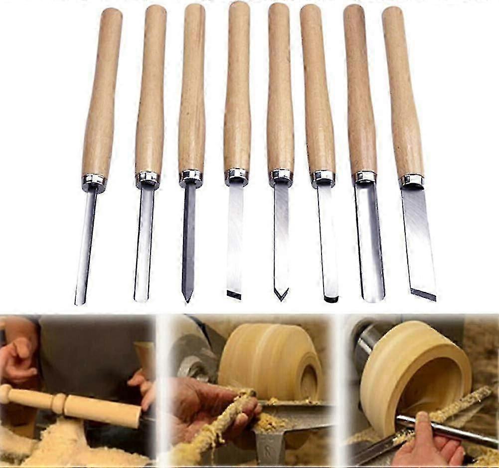 8PCS Woodworking Chisel Set for Lathe and Hand Carving Projects